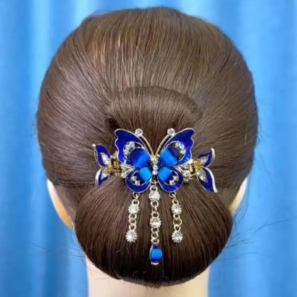 SPARKLING BUTTERFLY HAIR CLIP in Purple - Picture 3 of 3